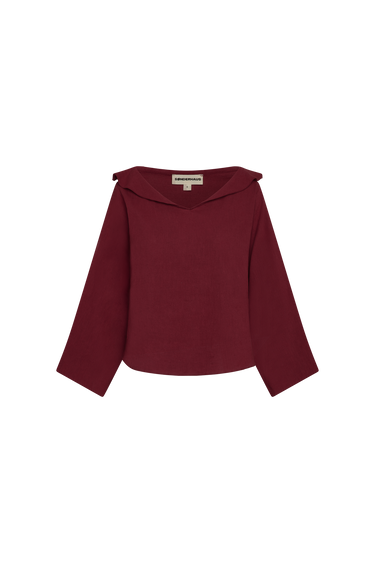 Maroon blouse on a white background