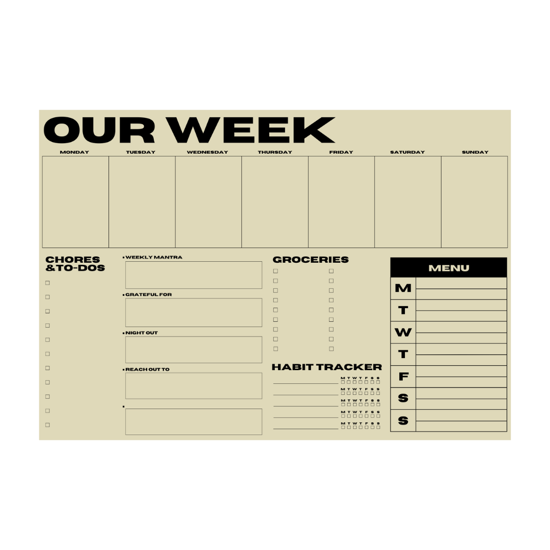 Our Week Planner Pad - Green/Black