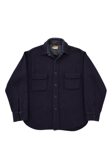 Dark blue shirt with two front pockets on a white background