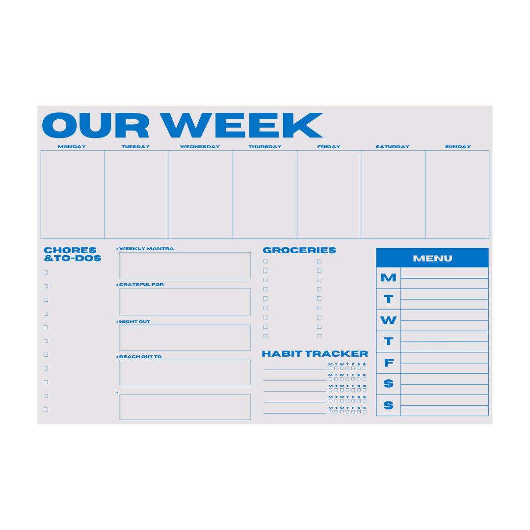 Our Week Planner Pad - Light Blue/Blue