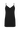 Black, spaghetti strap slip dress on a white background.