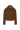 Brown zipper front wool jacket with a collar on a white background