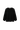 Black knit sweater with rolled hems on a white background.