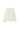 White button-up style blouse with a ruffled collar and long sleeves on a white background.