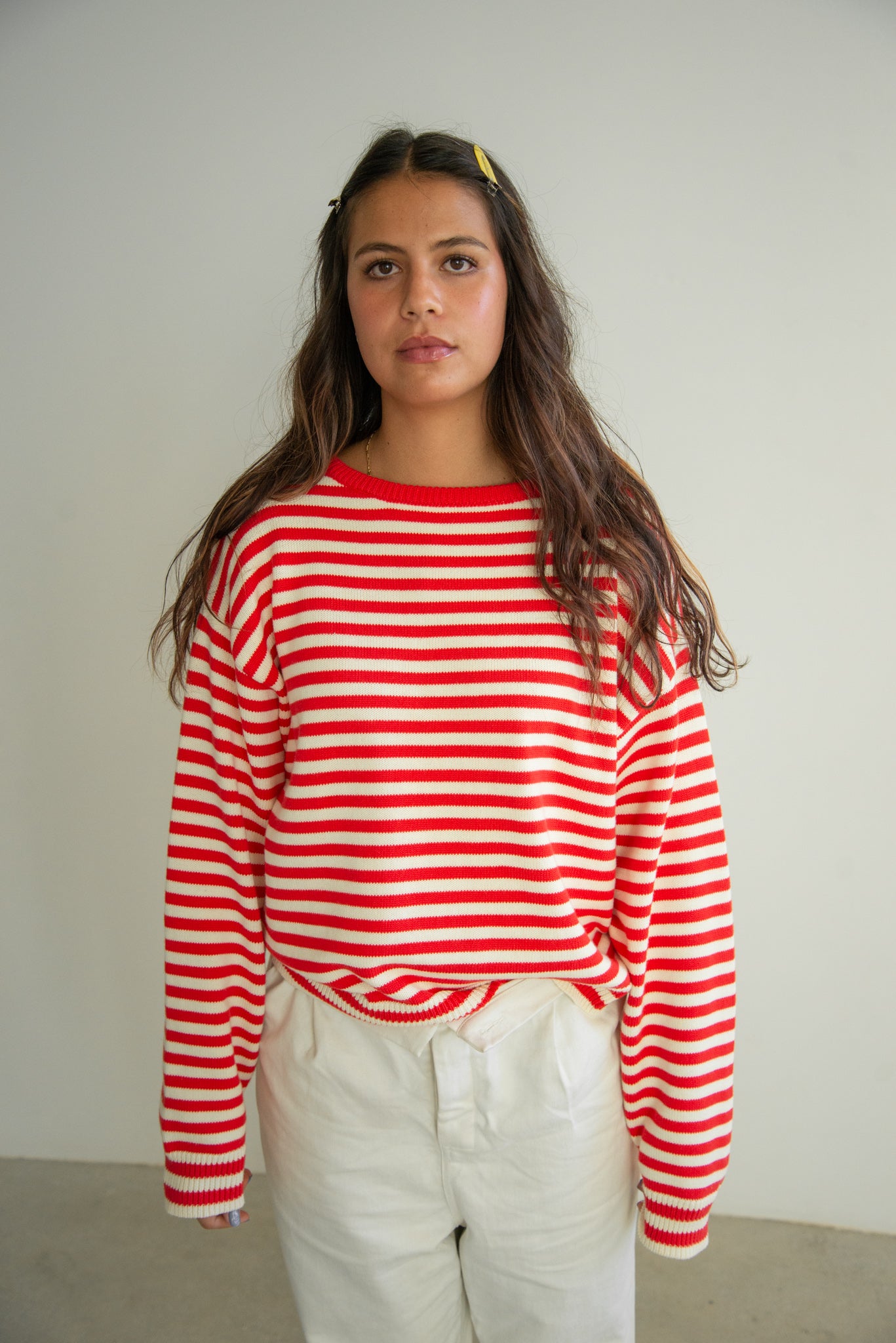 "I Can't Believe it's Not Vintage" Crewneck - Red Stripe