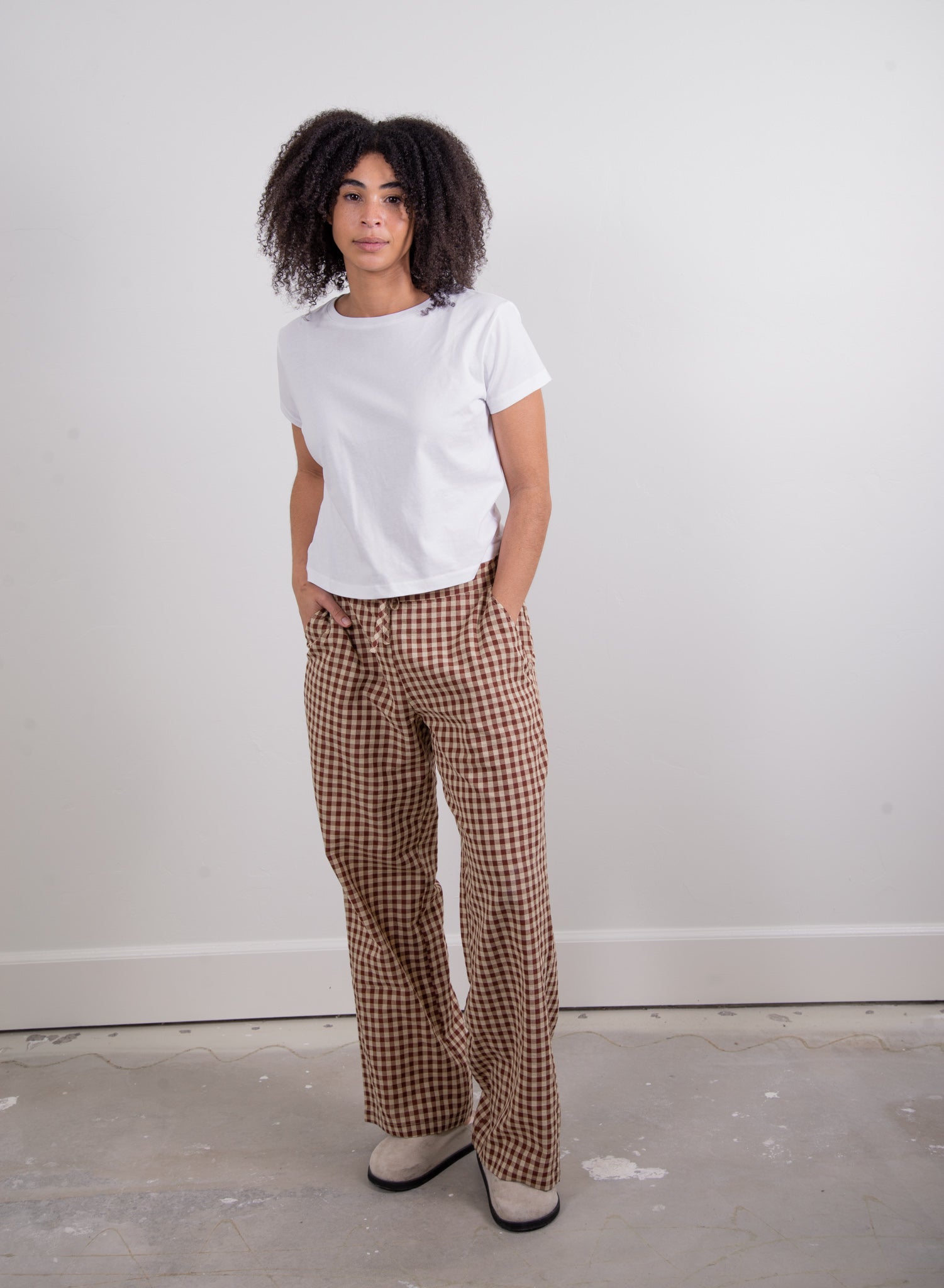 The Perfect Pant - Brown Gingham