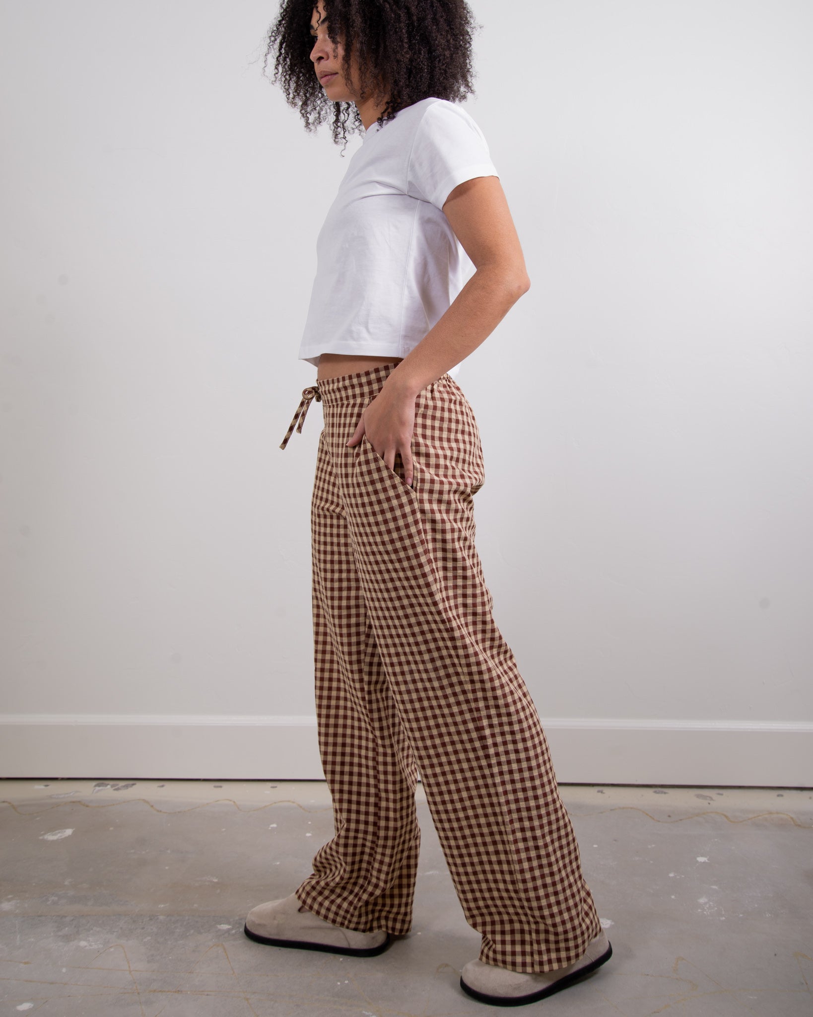 The Perfect Pant - Brown Gingham