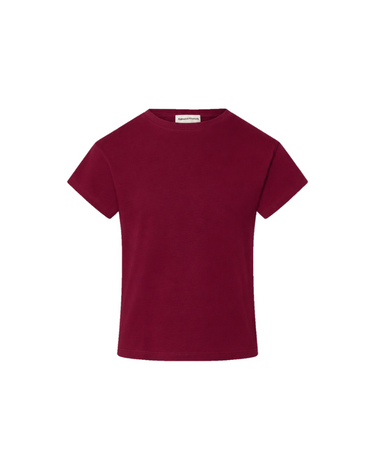 Maroon t-shirt on a white background