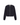 Navy blue, button-front knit cardigan with long sleeves on a white background.