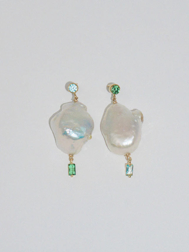 Mismatched Crystal Baroque Pearl Drops