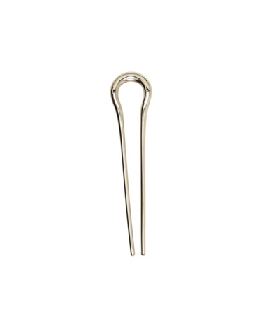 Silver hairpin on a white background