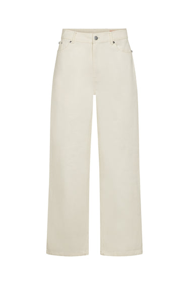 White denim jeans on a white background
