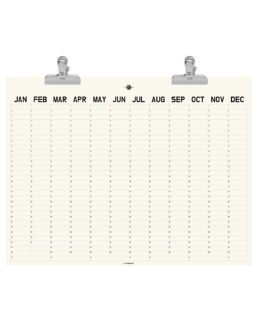 Calendar with clips on a white background