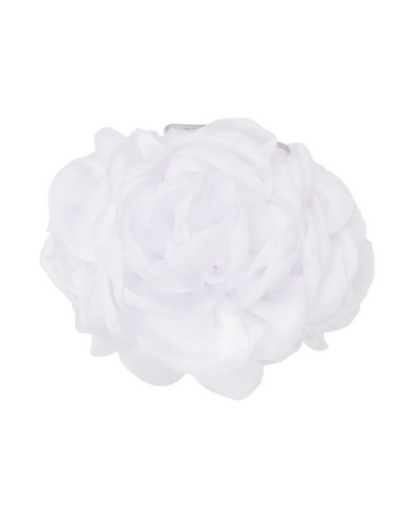 White flower hair clip on a white background