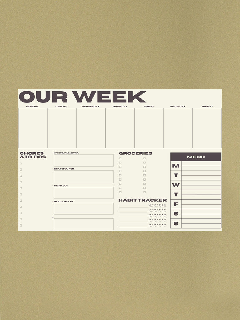 Our Week Planner Pad - Creme/Black
