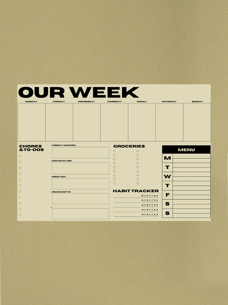 Our Week Planner Pad - Green/Black