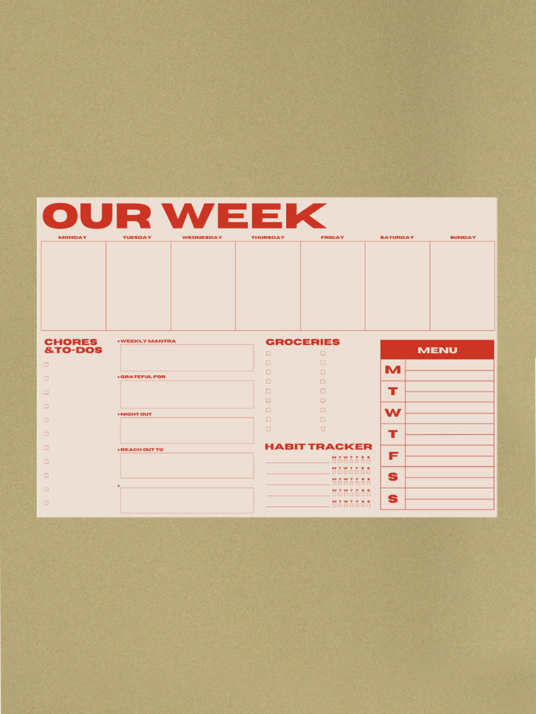 Our Week Planner Pad - Pink/Red