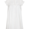 White dress with ruffled sleeves on a white background