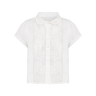White blouse with a Peter Pan collar on a white background