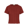 Red ribbed t-shirt on a white background