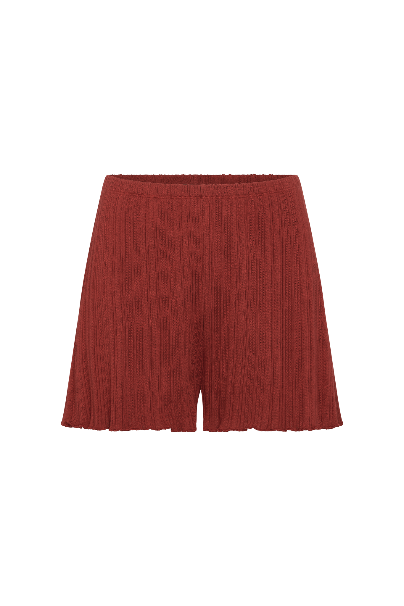 Red pleated skirt on a white background