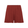 Red pleated skirt on a white background