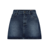 Denim skirt on a white background