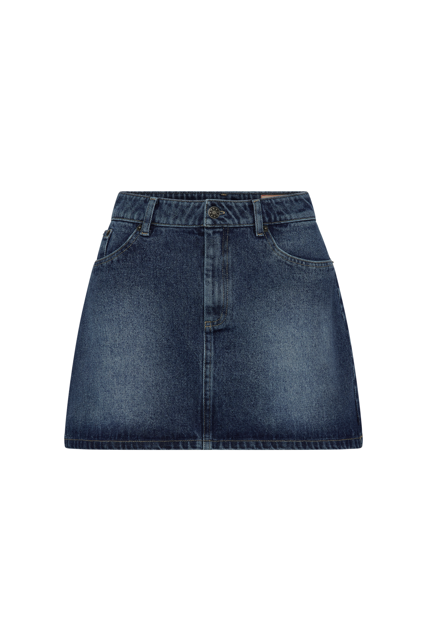 Denim skirt on a white background