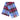Plaid scarf with blue, red, and yellow colors on a white background