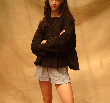 Eyelet Blouse - Black