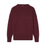 Merlot red sweater on a white background.