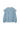 Blue and brown striped button up blouse with a large ruffled collar and long sleeves on a white background.