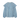Blue and brown striped button up blouse with a large ruffled collar and long sleeves on a white background.