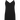 Black, spaghetti strap slip dress on a white background.