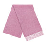 Pink scarf with fringes on a white background