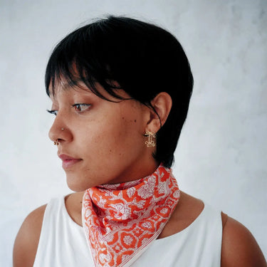 Cotton Bandana in Tiger Lily