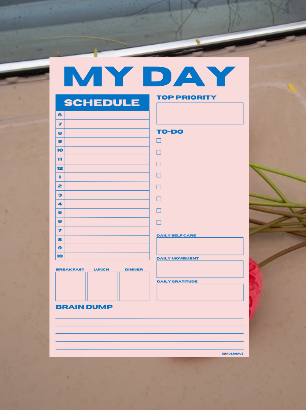 Daily Planner Pad - Pink/Blue