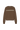 Brown sweater with two white stripes on a white background.
