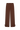 Brown pants with bow details on a white background.