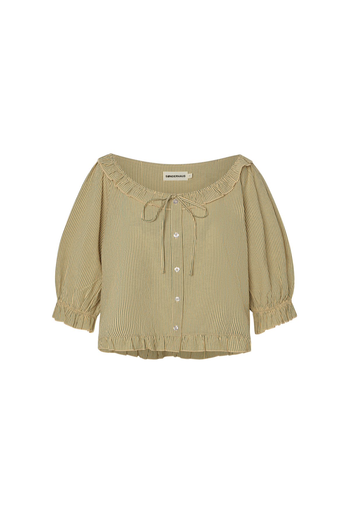 Romeo Sleep Top in Green Stripe – sønderhaus
