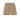 Brown plaid boxer-style shorts with a ruffle detail at the bottom on a white background.
