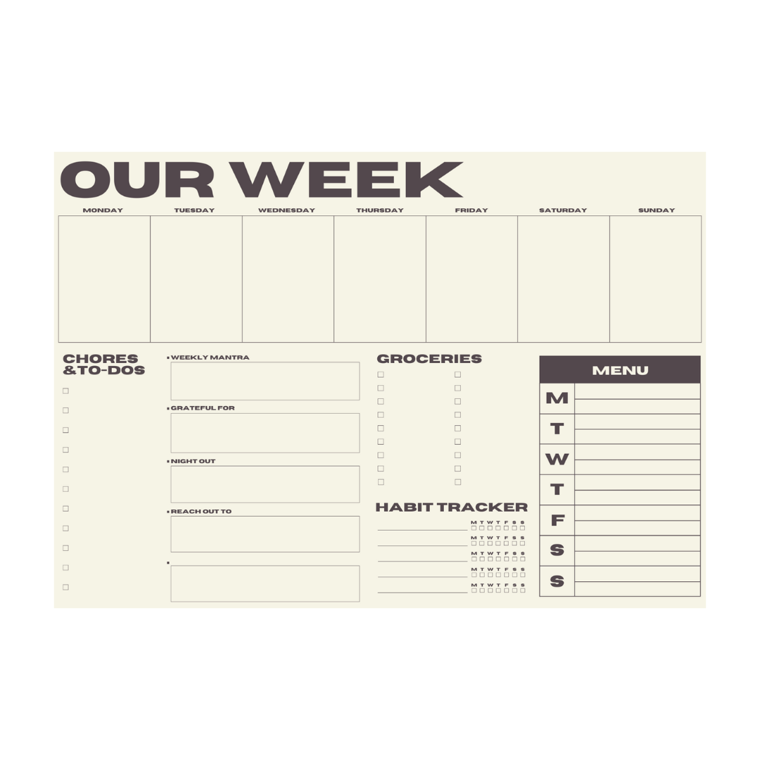 Bloc de notas Our Week Planner - Crema/Negro