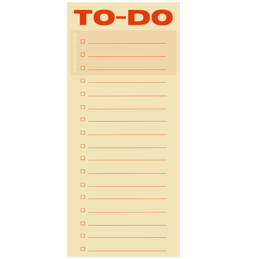 To-do List Pad - Yellow/Red