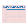 Calendar with 'My Month' text on a pink background