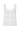 White button-up tank top with lace-lined straps on a white background