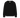 Black, v-neck knit sweater with ribbed hems on a white background.