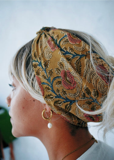Cotton Bandana in Rosegold Rivers