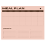 Meal plan and shopping list pad with days of the week on a pink background