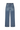 Medium wash blue jeans on a white background
