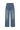 Medium wash blue jeans on a white background